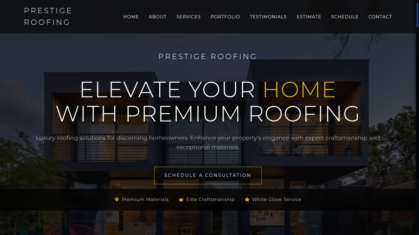 Sample website design for roofers